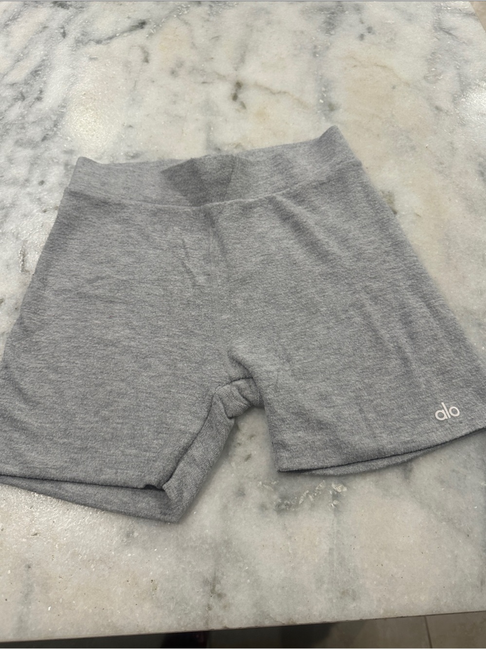 ALO Yoga Gray High-Waist Cotton Shorts